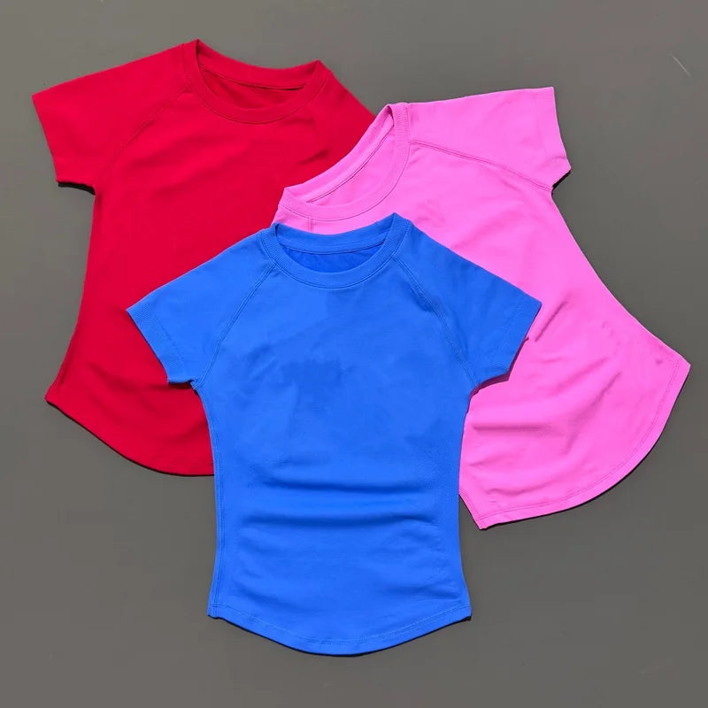 Women Short Sleeve Slim Fit Seamless Yoga Bodysuit Sculpting Body Shaper Breathable Running Gym Pilates Fitness Shirts