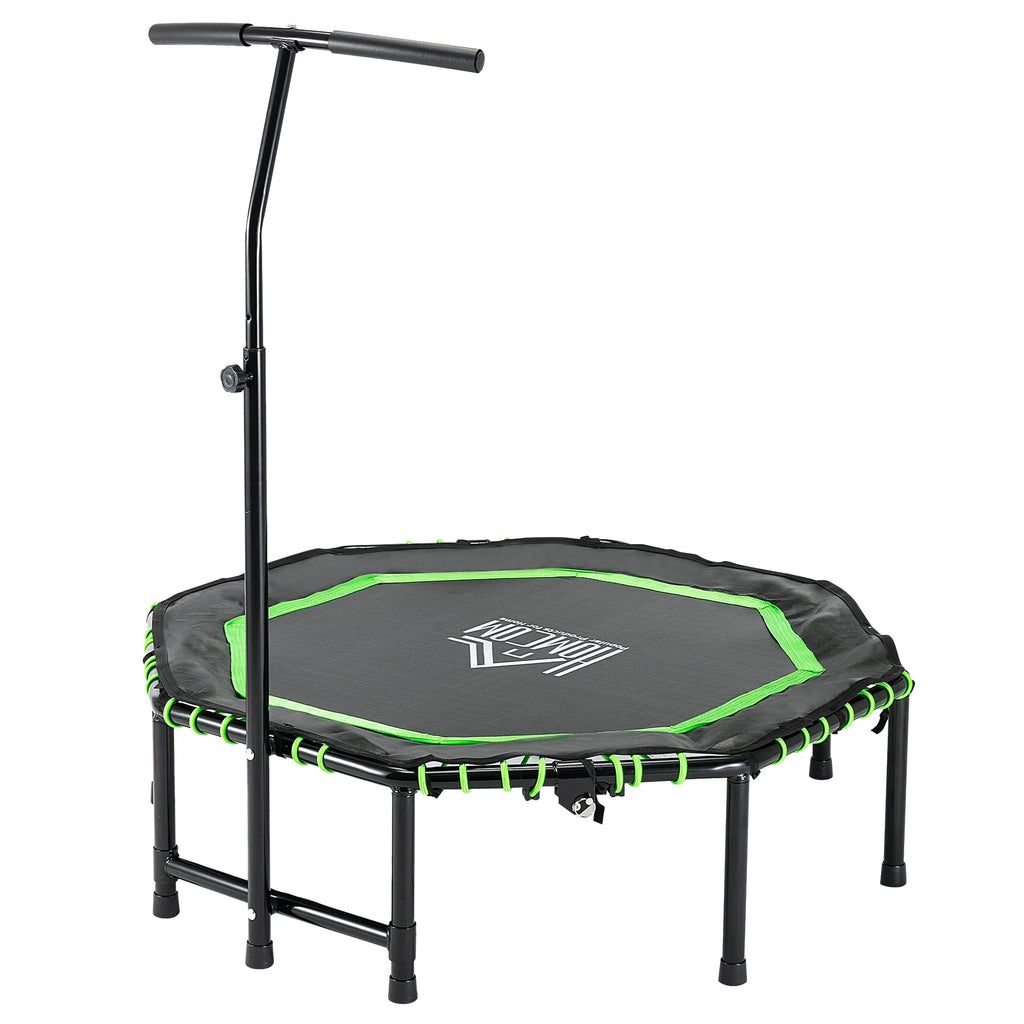 HOMCOM Foldable Trampoline Bouncer Jumper Adjust Handle for Adult - Green