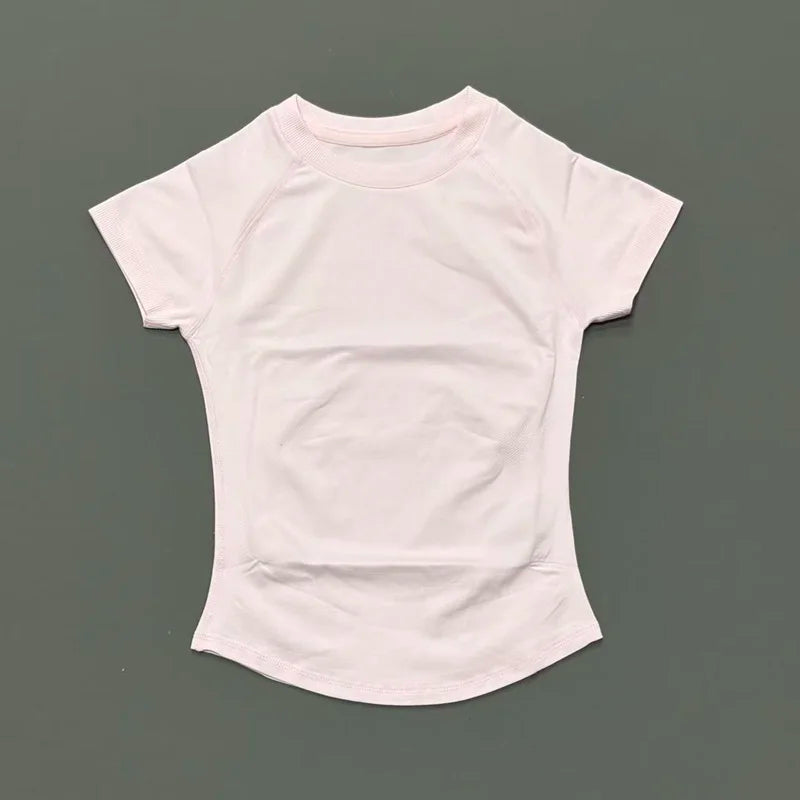Women Short Sleeve Slim Fit Seamless Yoga Bodysuit Sculpting Body Shaper Breathable Running Gym Pilates Fitness Shirts