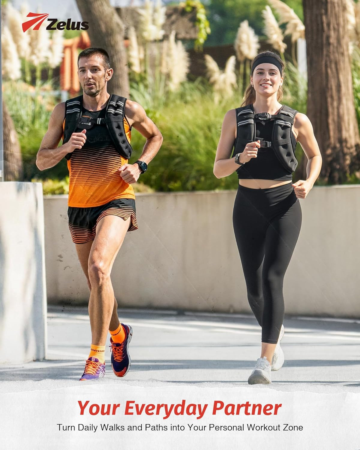 Weighted Vest for Running & Home Workouts, Adjustable 3.6–13.6Kg Weight Vest for Men & Women, No Bounce Training Vest with Phone Pocket & Reflective Strips
