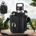 Magnetic Fitness Water Bottle Holder with Phone Pocket and Shoulder Strap Gym Accessories Storage Pouch Carrier Bottle Cover