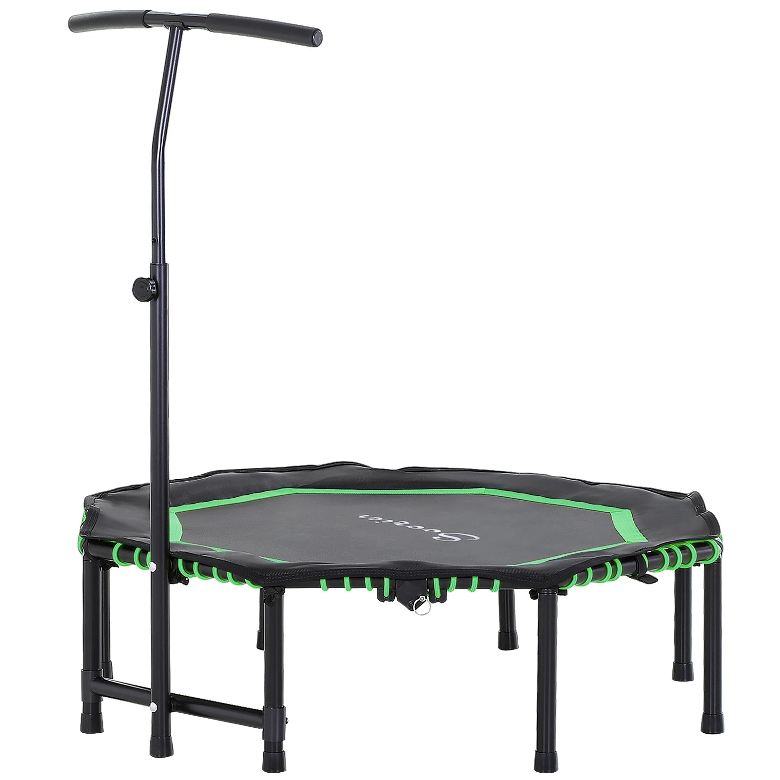 HOMCOM Foldable Trampoline Bouncer Jumper Adjust Handle for Adult - Green