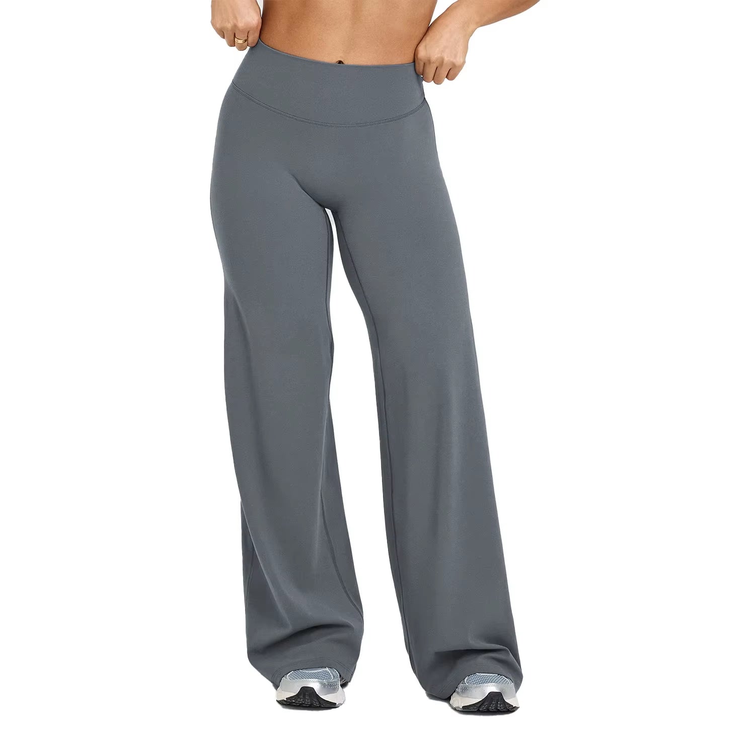 High Waisted Straight Leg Yoga Pants for Women, Naked Feeling Butt Lifting Loose Fit Workout Trousers, Slimming Gym Pants