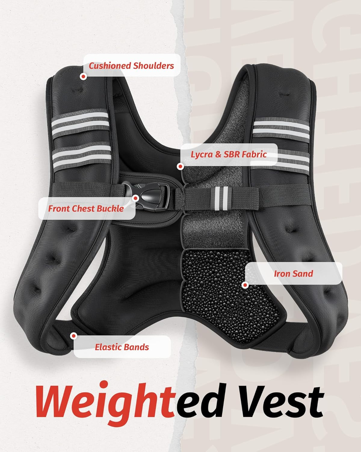 Weighted Vest for Running & Home Workouts, Adjustable 3.6–13.6Kg Weight Vest for Men & Women, No Bounce Training Vest with Phone Pocket & Reflective Strips